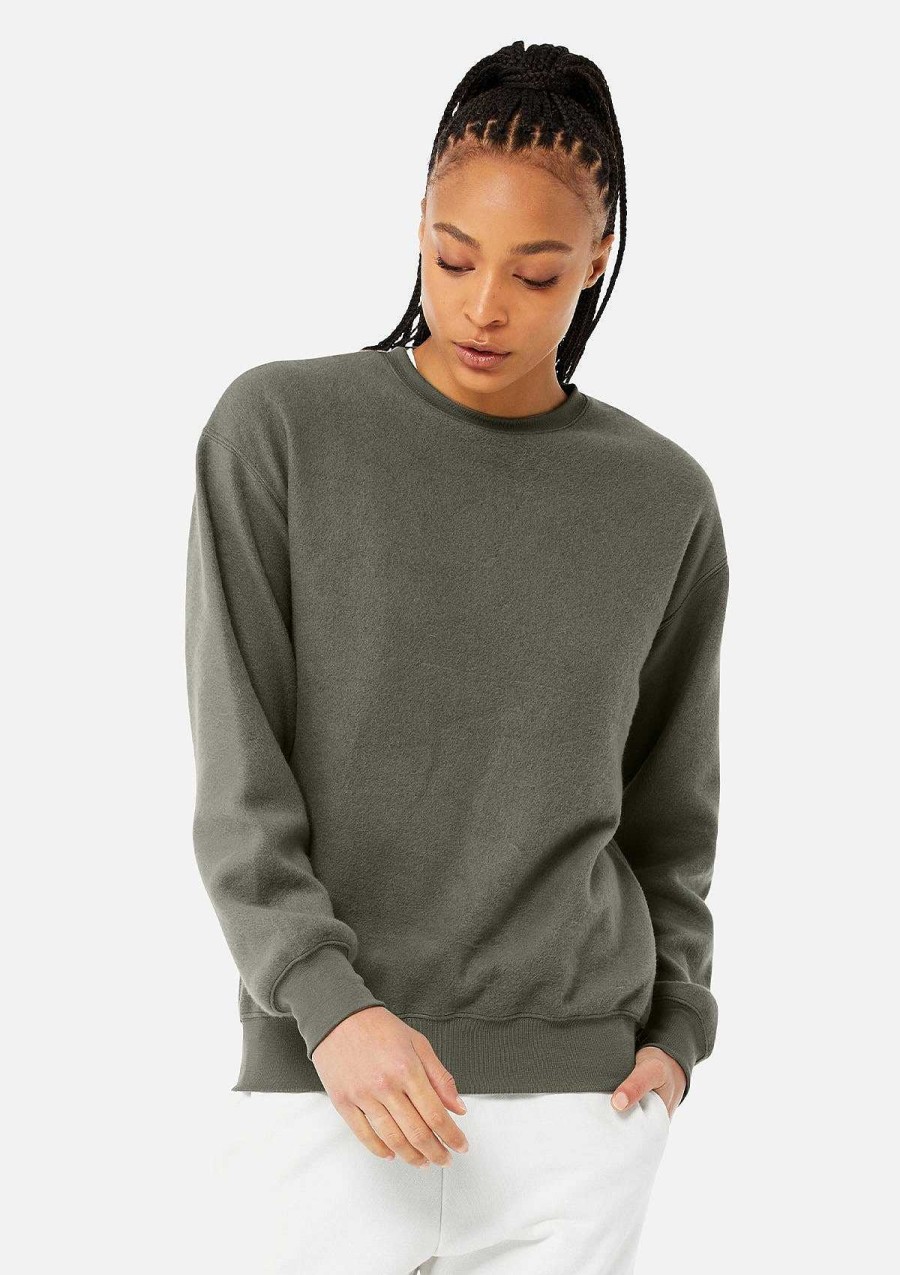 Mens Bella + Canvas | Unisex Sueded Crew Sweatshirt Ash Green