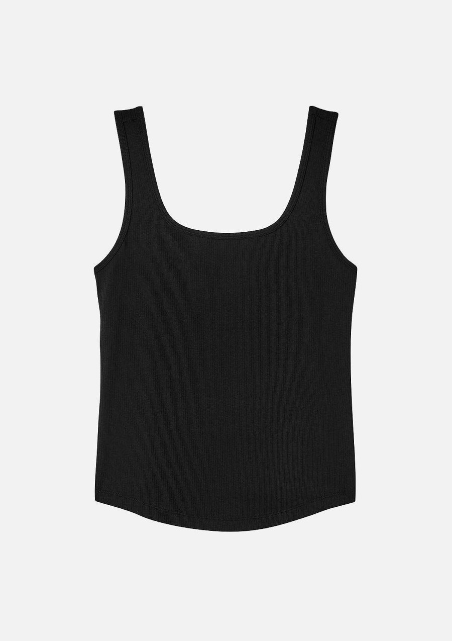 Womens Bella + Canvas | Rib Squareneck Tank Black