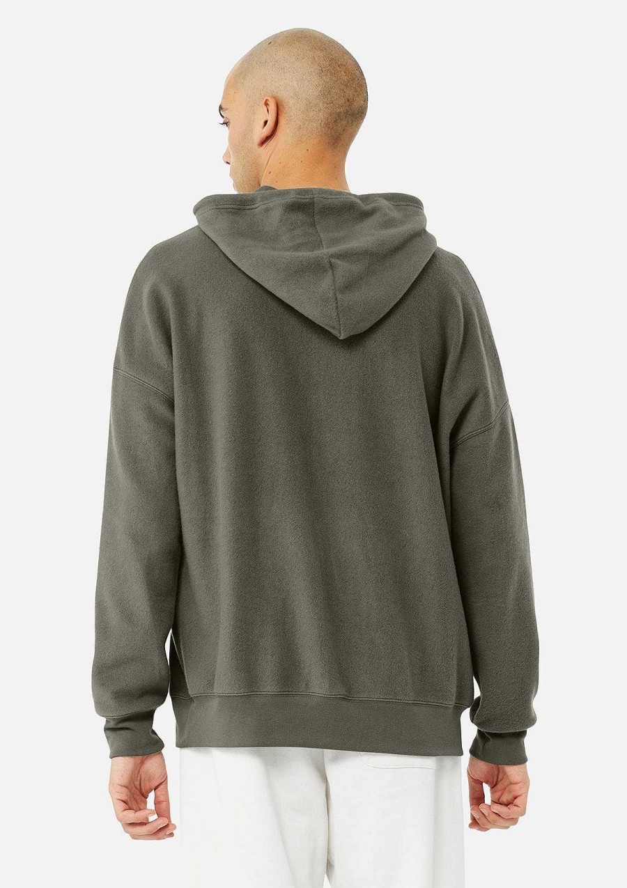 Mens Bella + Canvas | Unisex Sueded Hoodie Ash Green