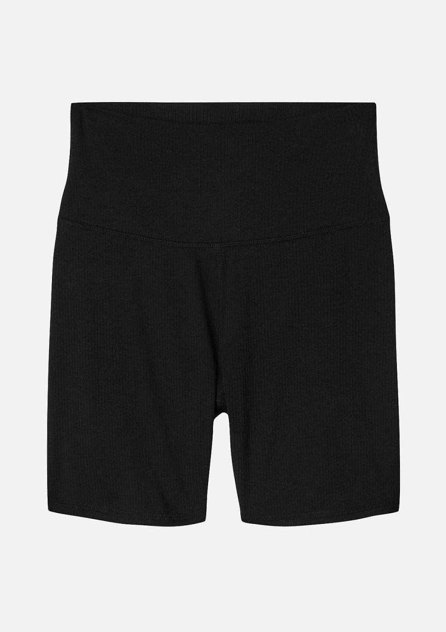 Womens Bella + Canvas | Rib Biker Short Black