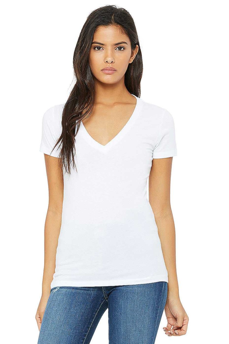 Womens Bella + Canvas | Women'S Jersey Short Sleeve Deep V-Neck Tee