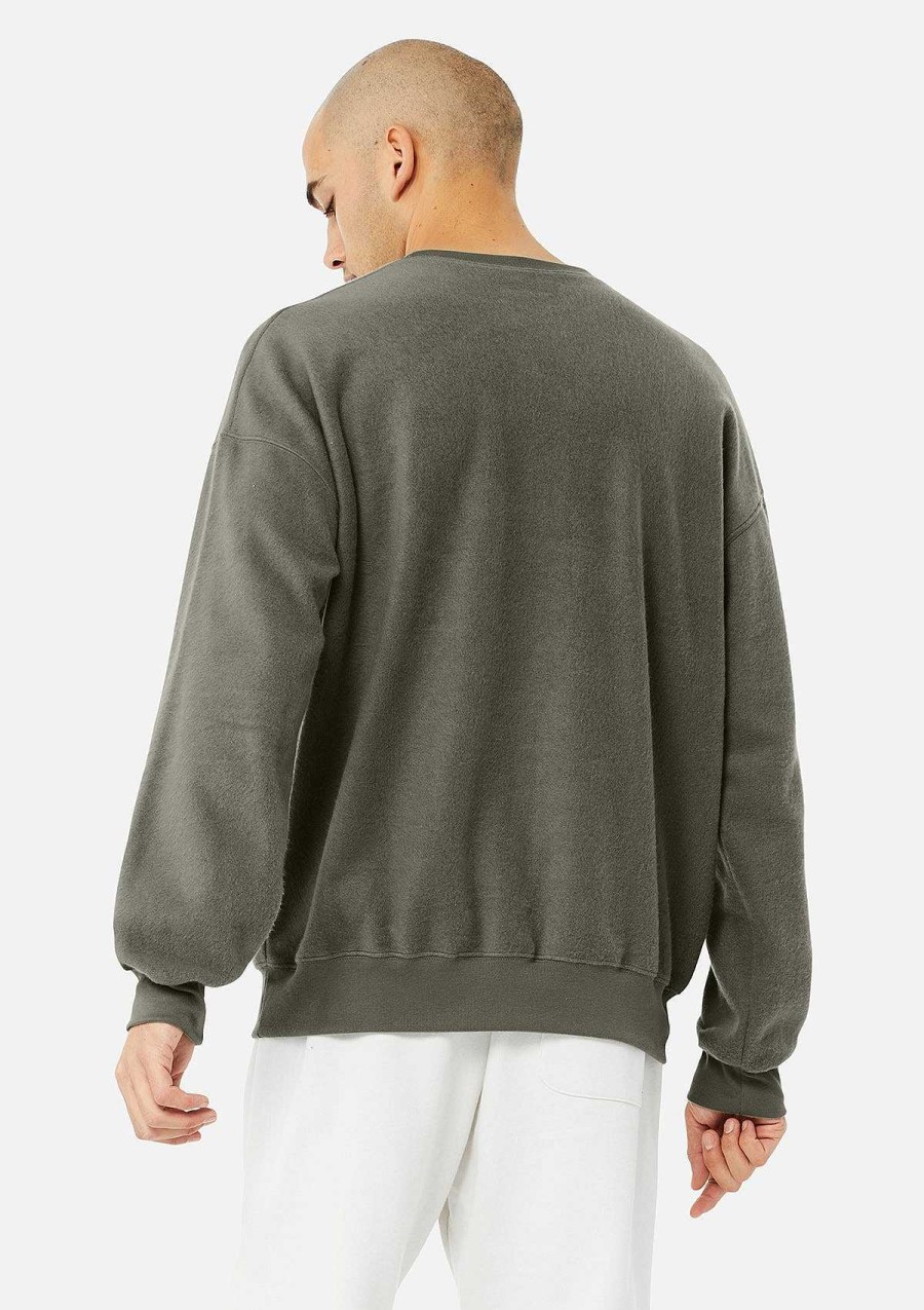 Unisex Bella + Canvas | Unisex Sueded Crew Sweatshirt Ash Green