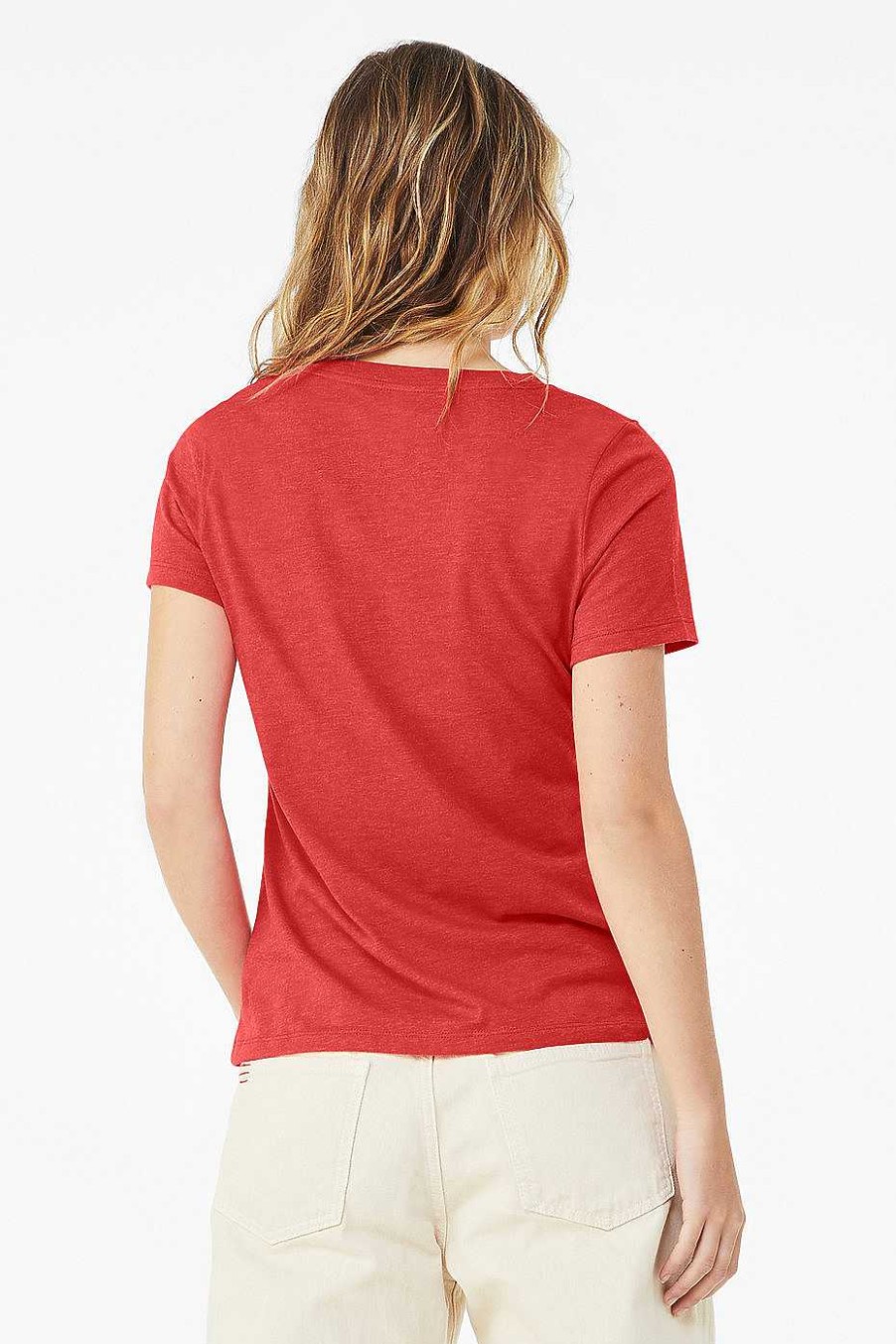 Womens Bella + Canvas | Women'S Relaxed Heather Cvc Short Sleeve V-Neck Tee