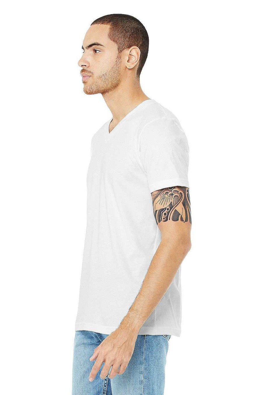 Mens Bella + Canvas | Unisex Heather Cvc V-Neck Tee