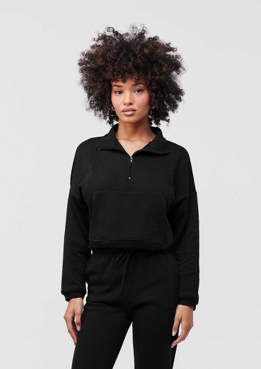 Womens Bella + Canvas | Cropped 1/2 Zip Sweatshirt