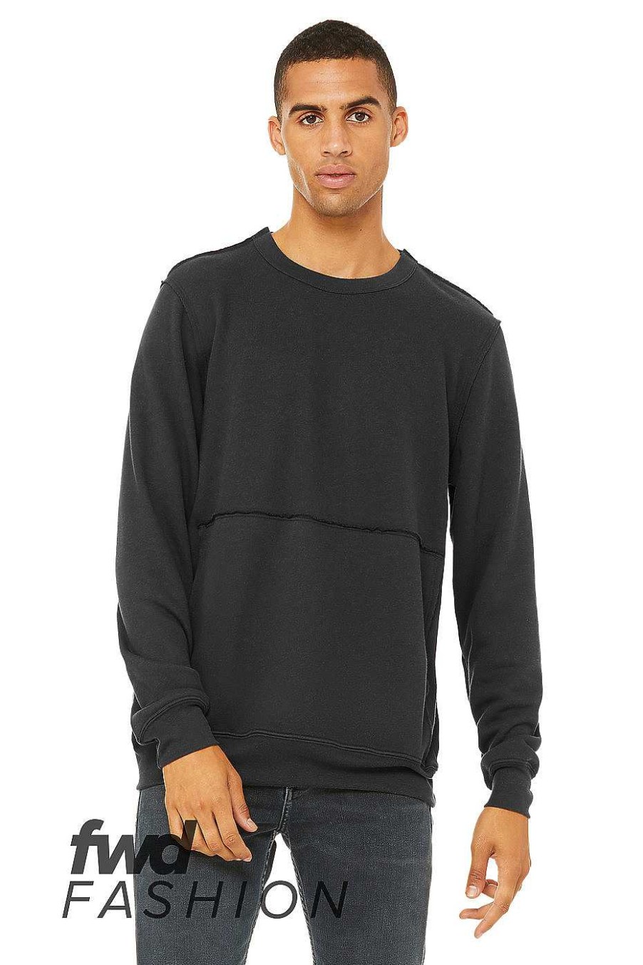 Mens Bella + Canvas | Unisex Raw Seam Crew Pullover