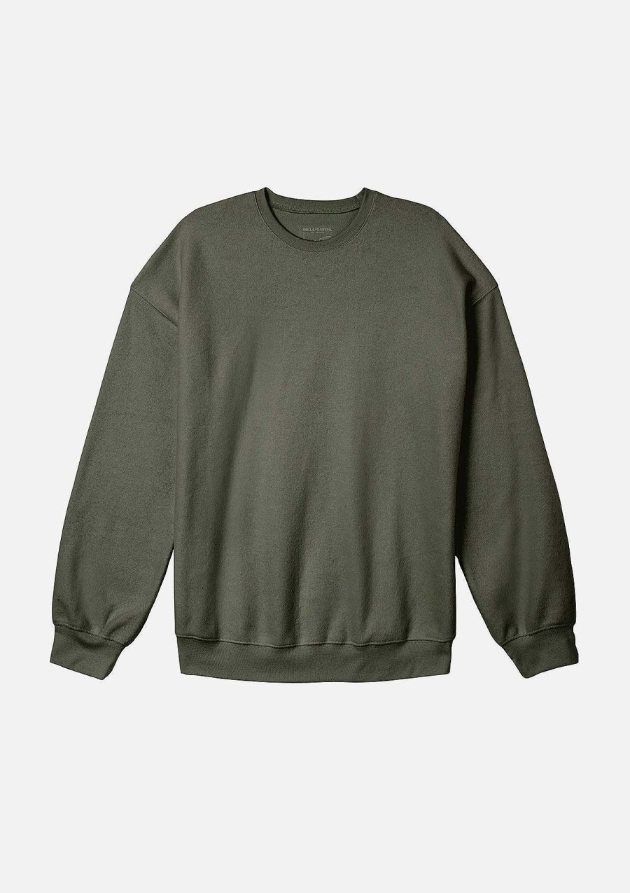 Mens Bella + Canvas | Unisex Sueded Crew Sweatshirt Ash Green