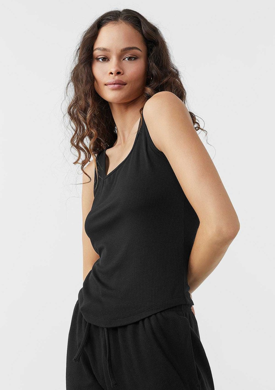 Womens Bella + Canvas | Rib Squareneck Tank Black