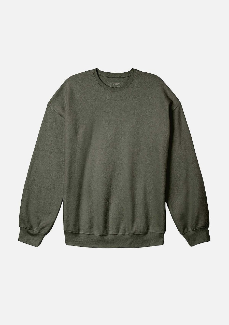 Womens Bella + Canvas | Unisex Sueded Crew Sweatshirt Ash Green