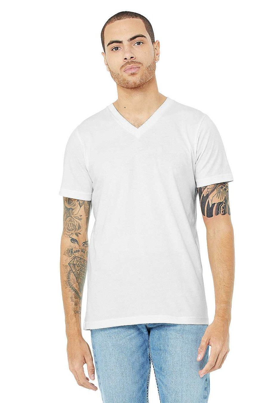 Mens Bella + Canvas | Unisex Heather Cvc V-Neck Tee