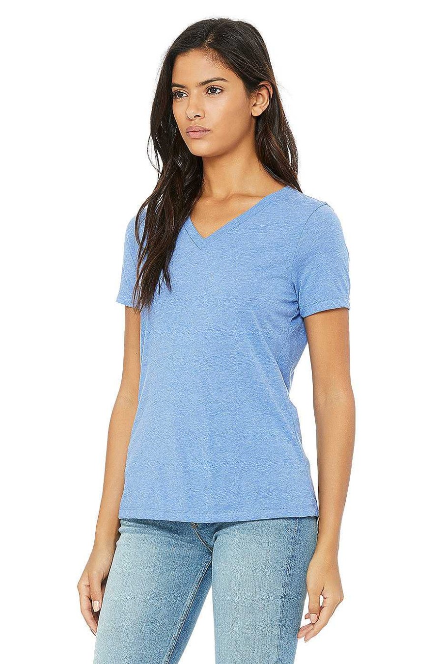 Womens Bella + Canvas | Women'S Relaxed Triblend Short Sleeve V-Neck Tee