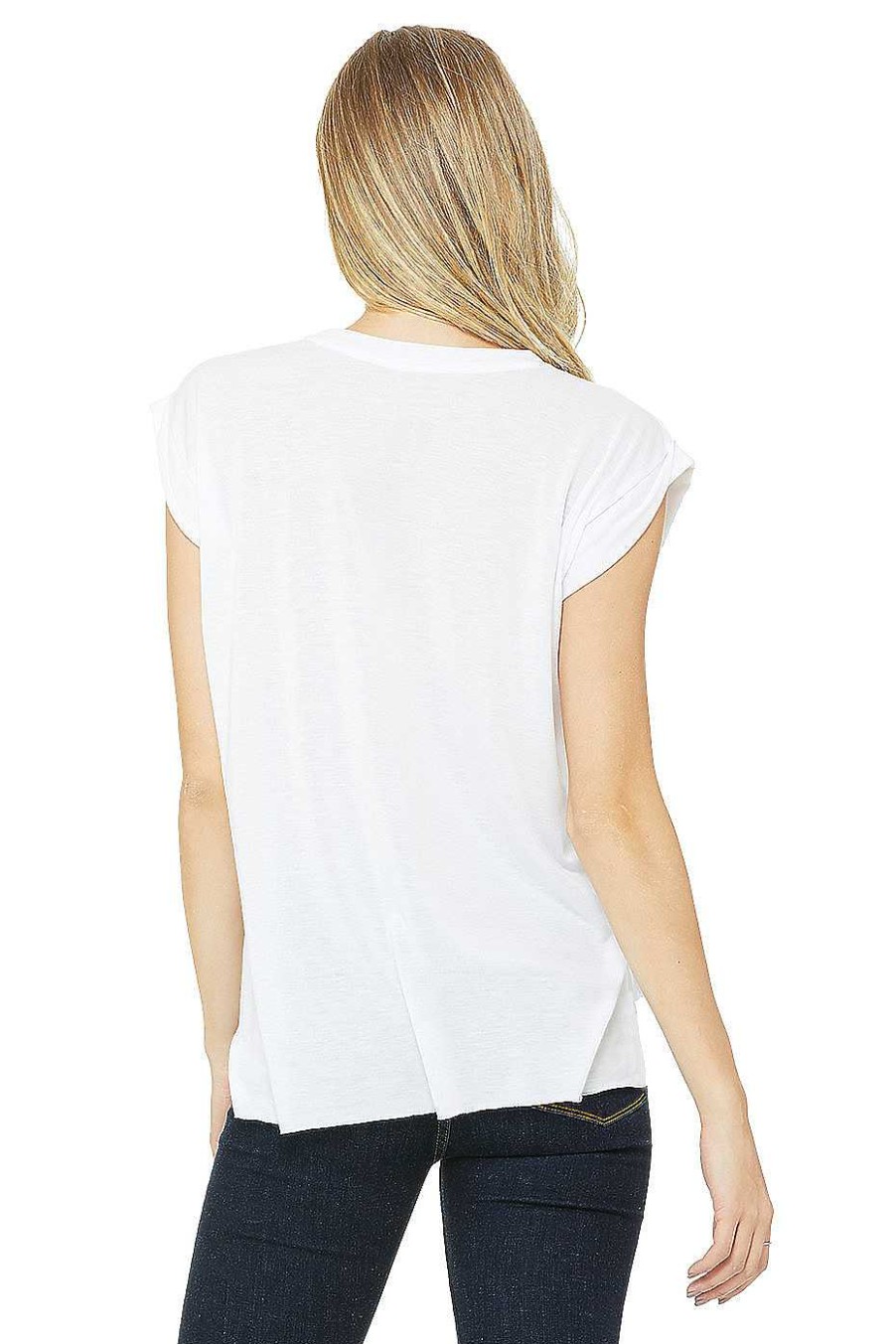 Womens Bella + Canvas | Women'S Flowy Muscle Tee With Rolled Cuff