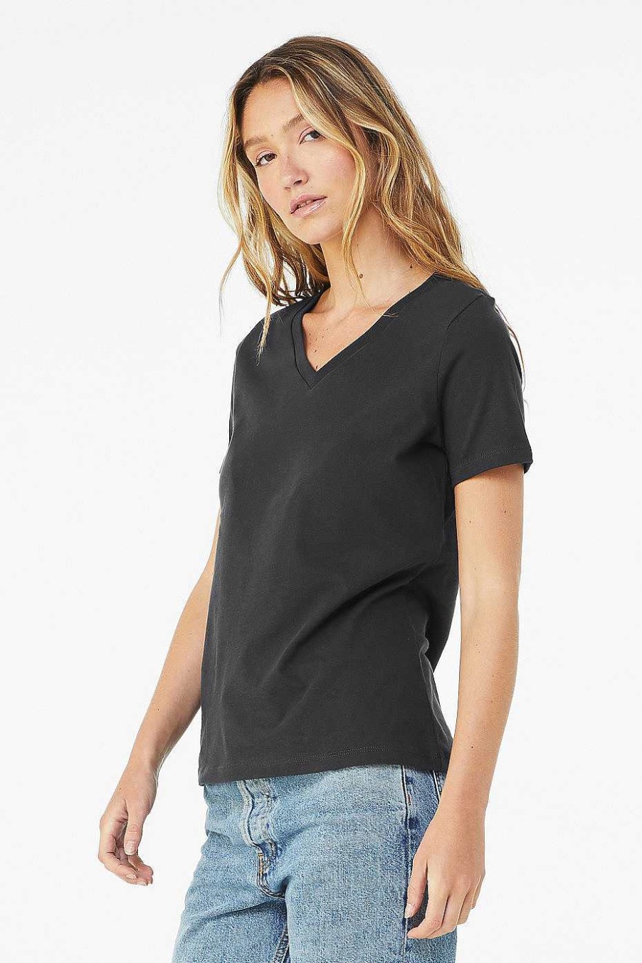 Womens Bella + Canvas | Women'S Relaxed Jersey Short Sleeve V-Neck Tee