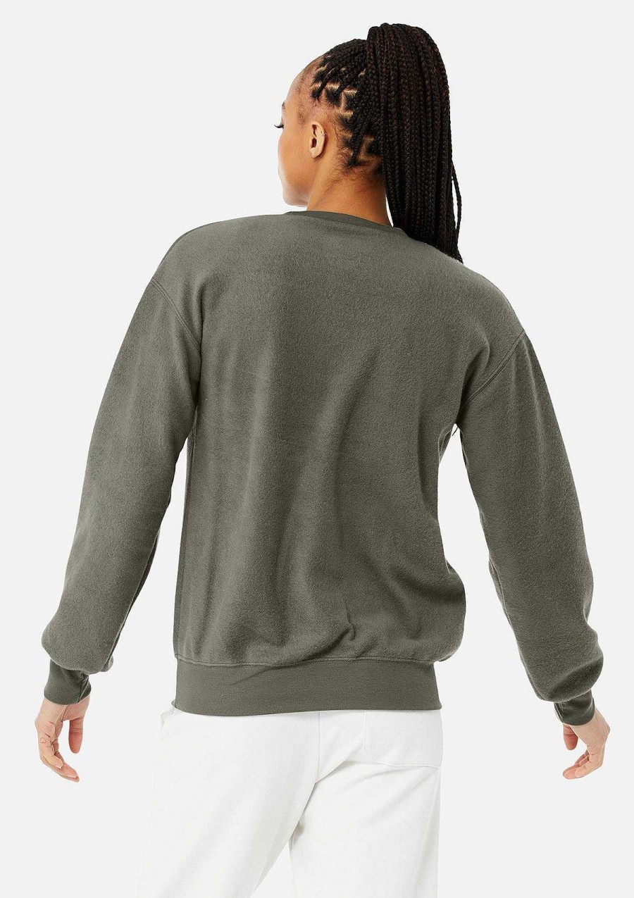 Unisex Bella + Canvas | Unisex Sueded Crew Sweatshirt Ash Green